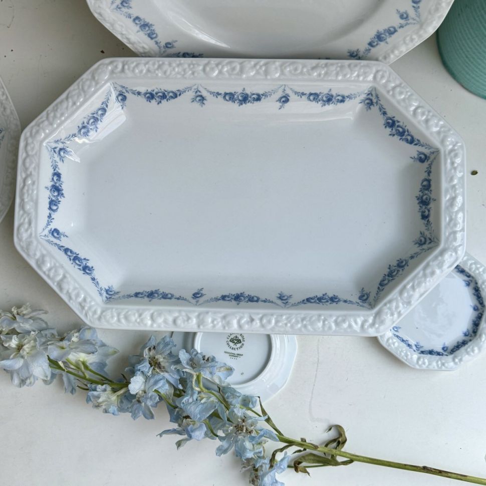 Блюдо Rosenthal Classic Rose голубые розы 34 см Германия