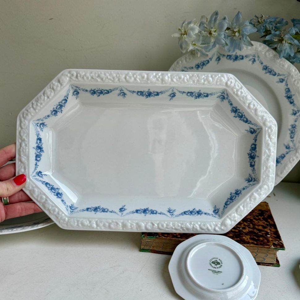 Блюдо Rosenthal Classic Rose голубые розы 34 см Германия