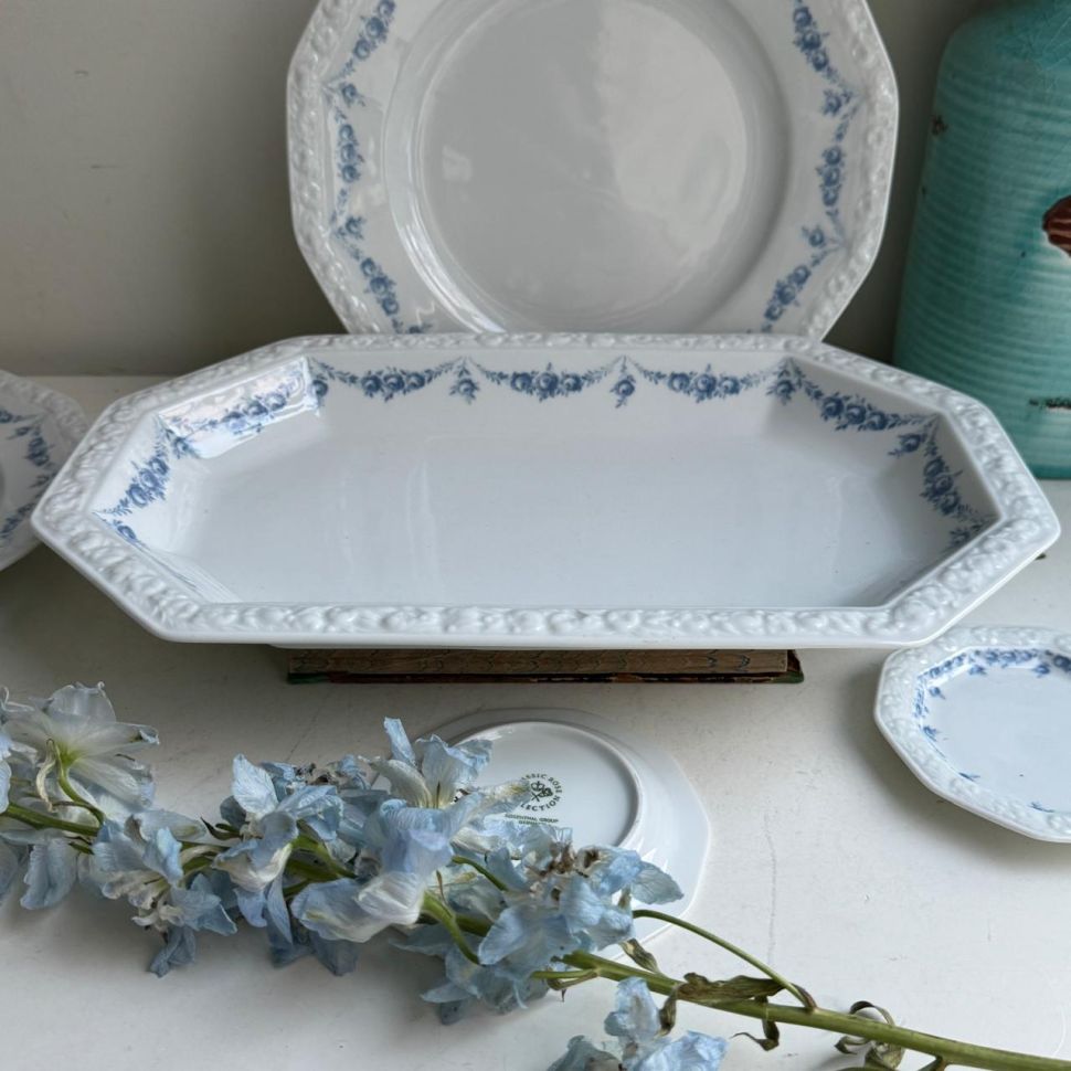 Блюдо Rosenthal Classic Rose голубые розы 34 см Германия