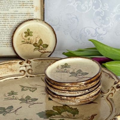 Блюдце подставка Виноград 10 см дерево