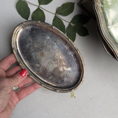 Блюдо поднос 17 см серебрение Франция