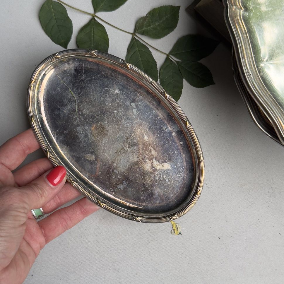 Блюдо поднос 17 см серебрение Франция