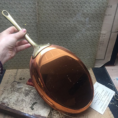 Сковорода овальная медь