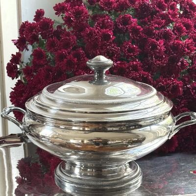 Террин супница легюмница 3 л серебрение Франция