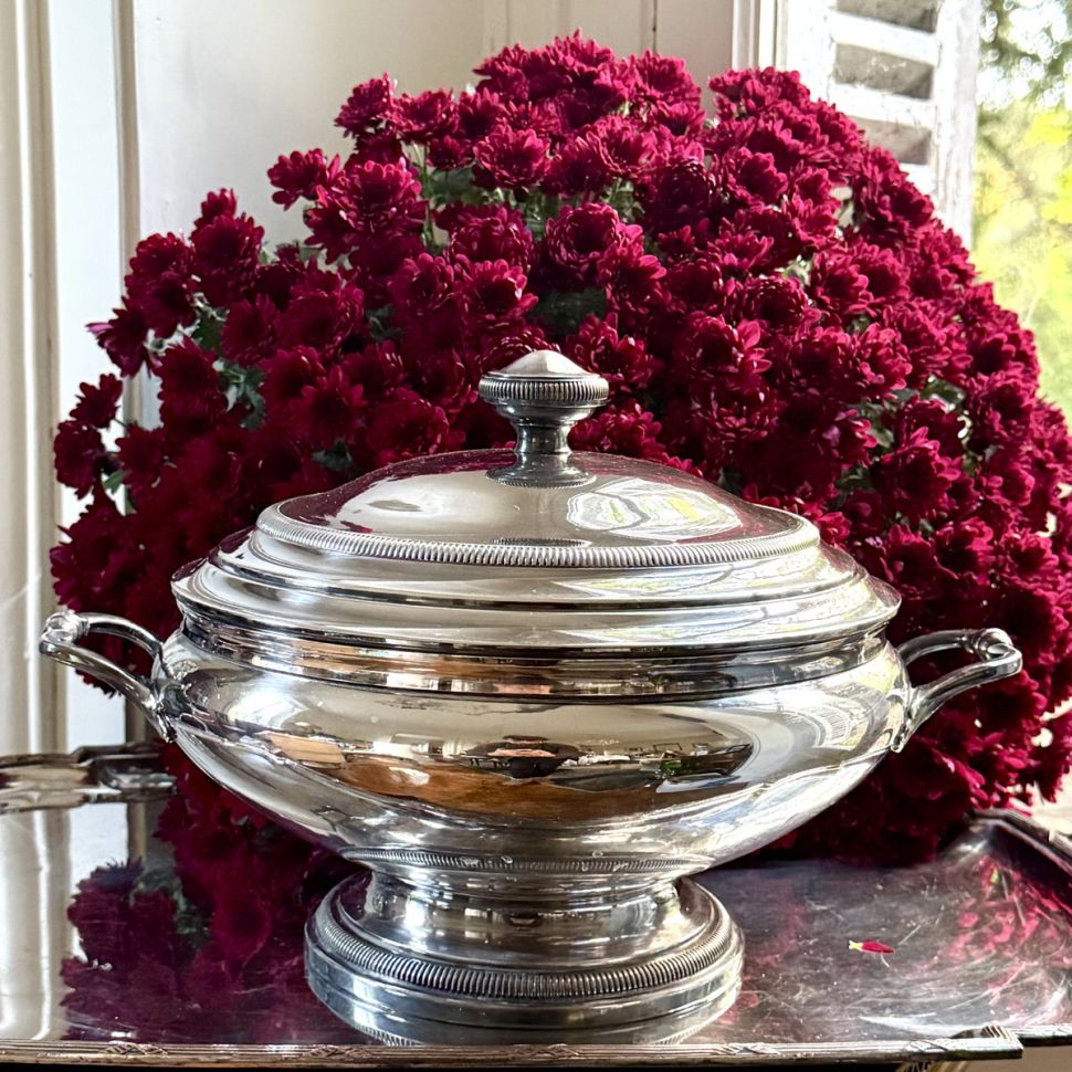 Террин супница легюмница 3 л серебрение Франция