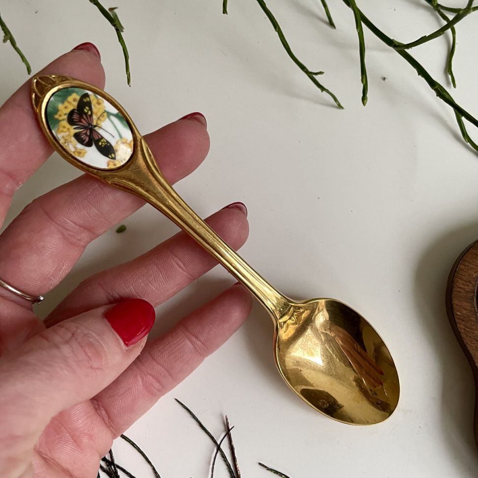 Ложка чайная Franklin Mint Helicontus золочение 1980