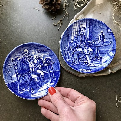 Блюдце подставка Алкоголики Wedgwood 2 шт. фермер и солдат