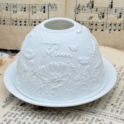 Подсвечник клош Hellmann Versand Starlight Полевые цветы 12 см бисквитный фарфор Германия