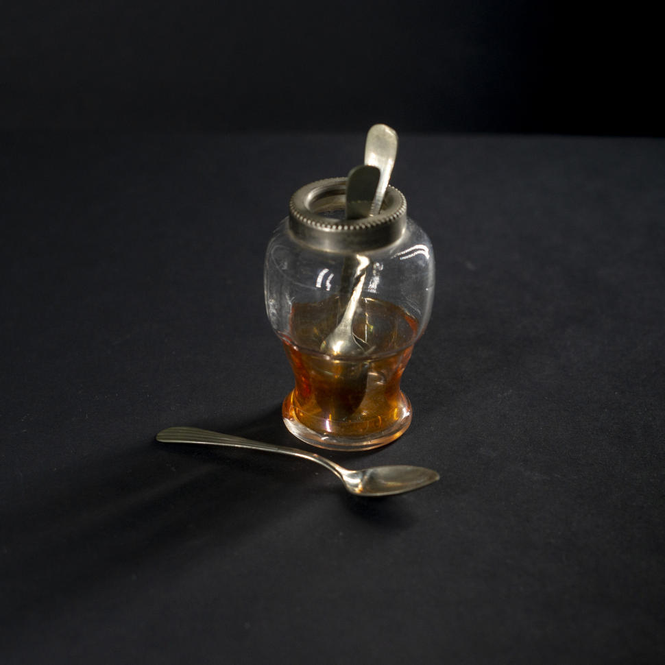 Банка малая для горчицы/приправ с ложками, набор