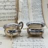 Сахарница молочник набор 2 предмета  серебрение 