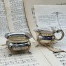 Сахарница молочник набор 2 предмета  серебрение 