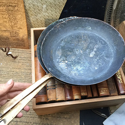 Сковорода медная без крышки с лужением