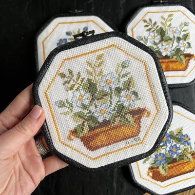 Вышивка Белая фиалка 14х14 см