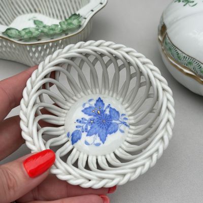 Миска с ажурным краем сухарница Herend Apponyi Chinese Bouquet 10 см фарфор Венгрия