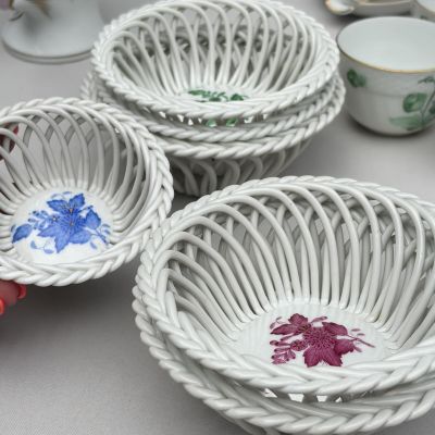 Миска с ажурным краем сухарница Herend Apponyi Chinese Bouquet 10 см фарфор Венгрия