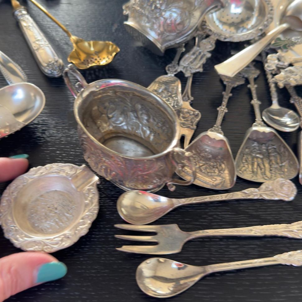 Пепельница Встреча друзей 6 см серебрение