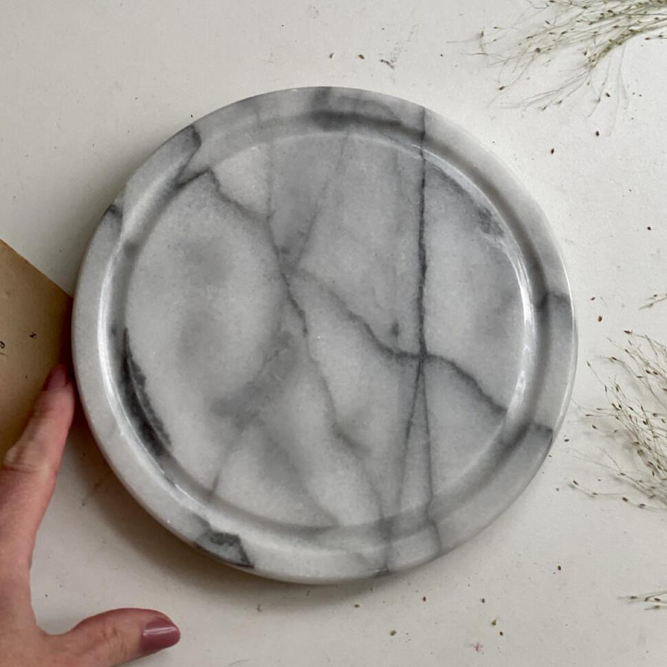 Подставка под горячее доска 19 см мрамор