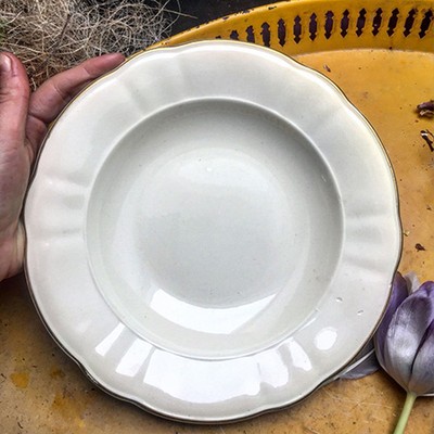 Тарелка Rorstrand Briliant глубокая с золотым ободком 