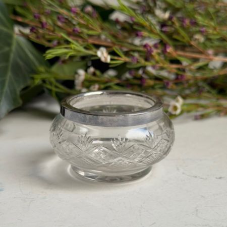 Солонка 5 см стекло хрустальное серебрение