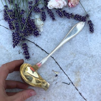 Половник соусник с золоченым черпаком