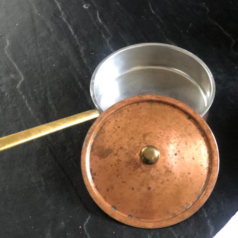 Сковорода сотейник с крышкой медь латунь Швеция