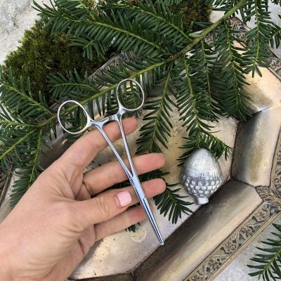 Корнцанг, медицинский зажим, сталь