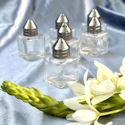 Солонка мини 5 см стекло серебрение Франция