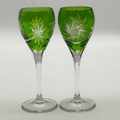 Рюмка набор 2 шт. 100 мл цветной хрусталь Германия