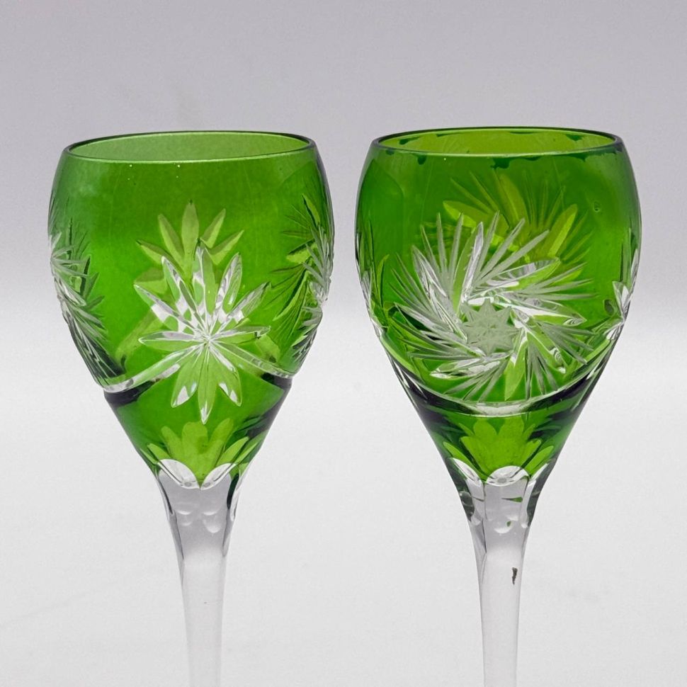 Рюмка набор 2 шт. 100 мл цветной хрусталь Германия 