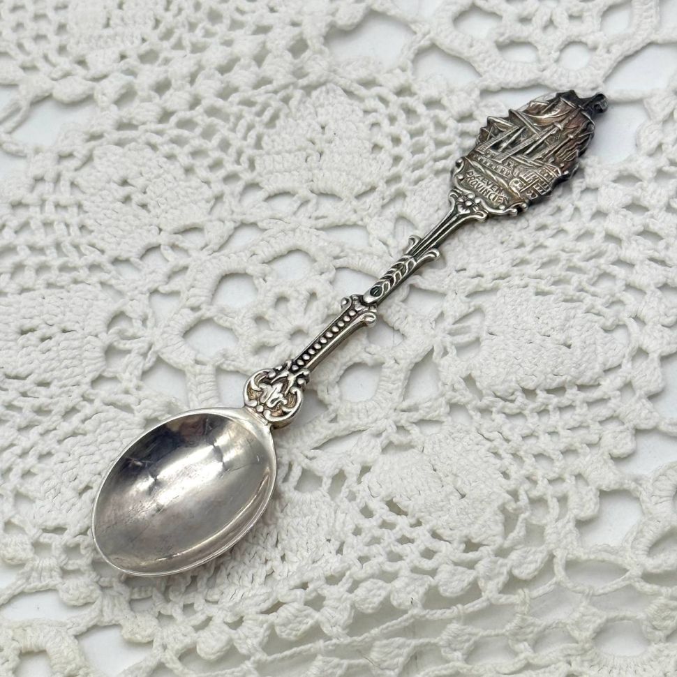 Ложка кофейная Парусник D.E. 11 см серебрение 90