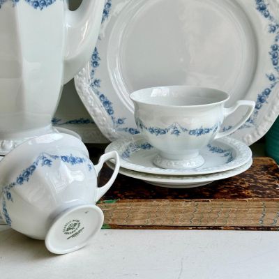 Чайная пара Rosenthal Classic Rose голубые розы 200 мл Германия