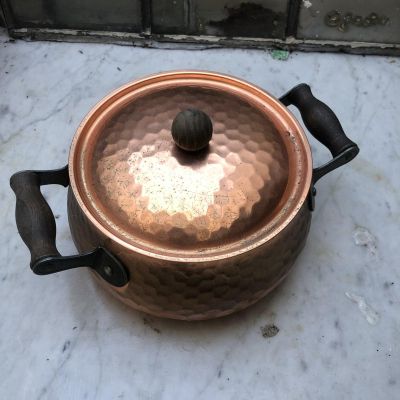 Кастрюля с крышкой 1,6 л медь чеканка