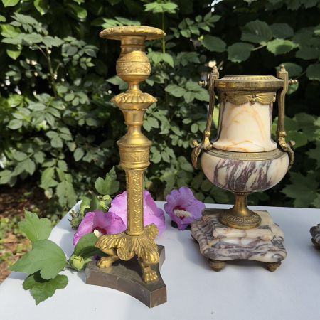 Подсвечник в стиле ампир 31 см латунь Франция