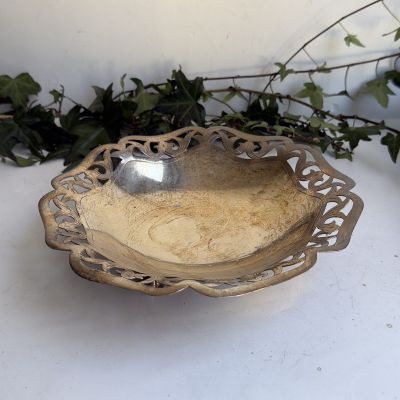 Фруктовница 25 см мельхиор патина