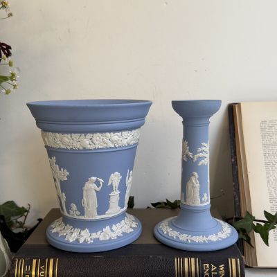 Подсвечник Wedgwood 17 см бисквитный фарфор Англия  