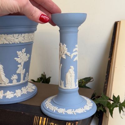 Подсвечник Wedgwood 17 см бисквитный фарфор Англия  