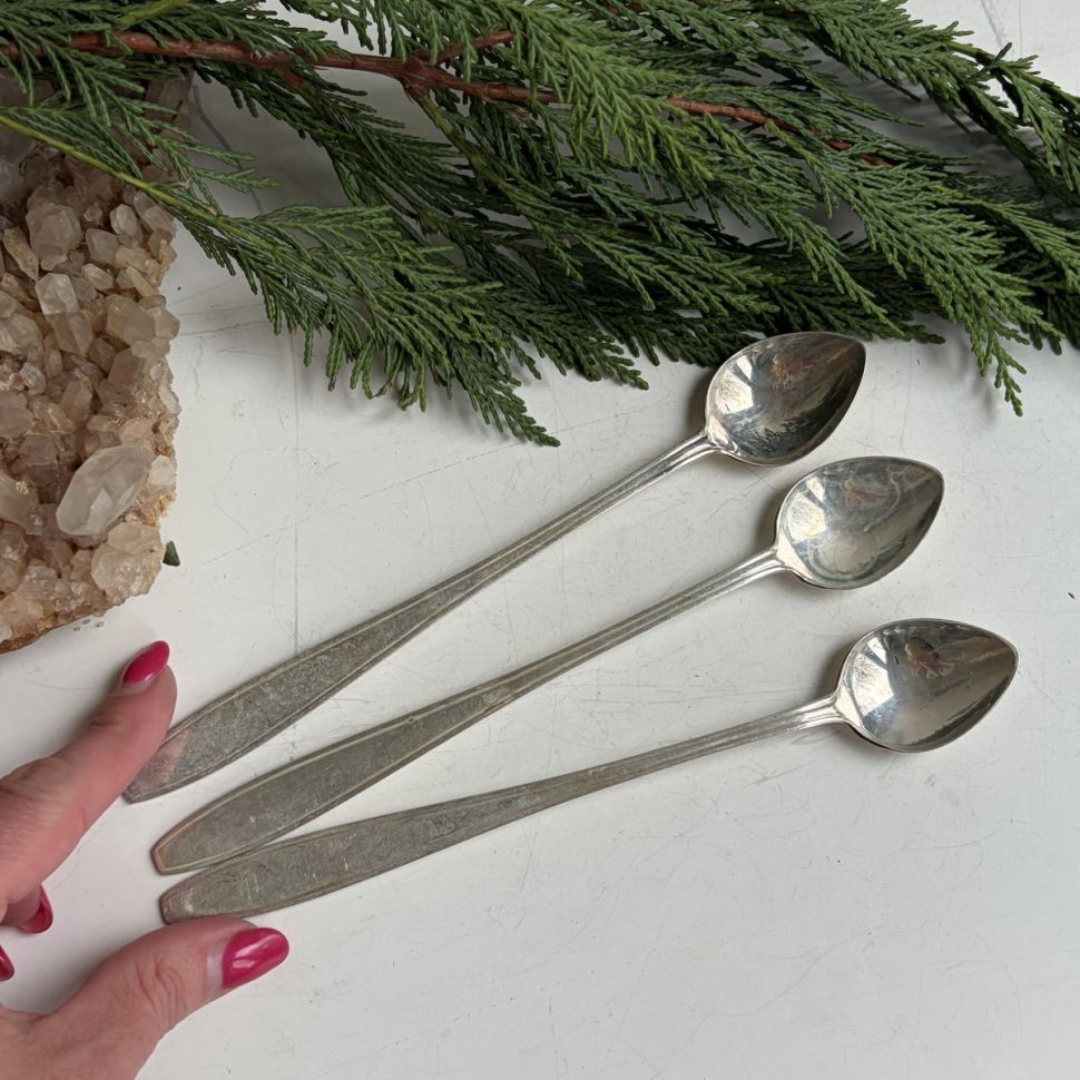 Ложка для латте 20 см серебрение 90