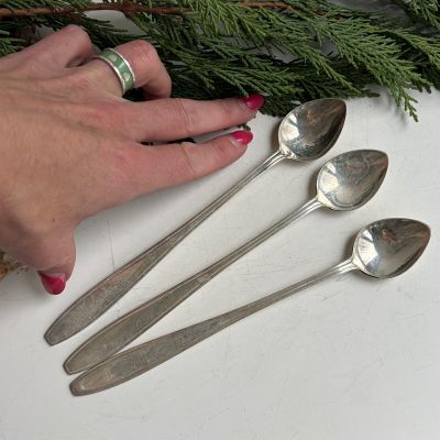 Ложка для латте 20 см серебрение 90