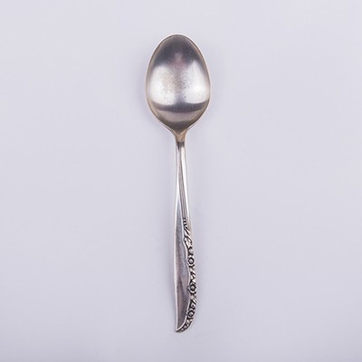 Столовая ложка, с цветочной ручкой серебрение 