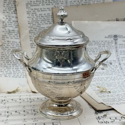 Сахарница молочник набор 2 предмета Франция серебрение 