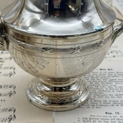 Сахарница молочник набор 2 предмета Франция серебрение 