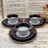 Чайное трио Rosenthal Classic Rose 230 мл кобальт позолота Германия