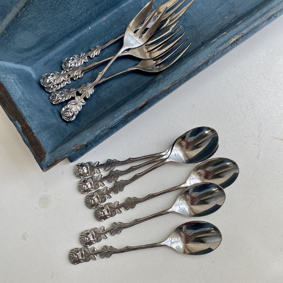 Ложка чайная 13 см Роза сталь