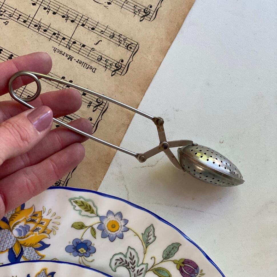 Ложка щипцы для заваривания чая 16 см мельхиор