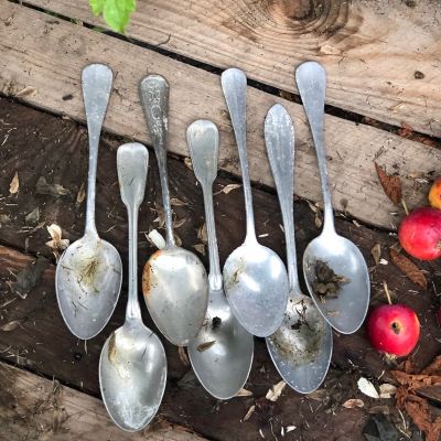 Ложка столовая 21 см олово набор 7 шт.