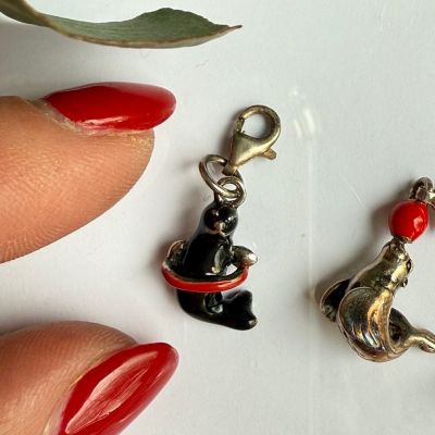 Подвеска шарм Морской котик черный 2 см в стиле Thomas Sabo 925