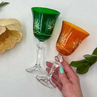 Бокалы тюльпан набор 2 шт 200 мл цветной хрусталь Германия