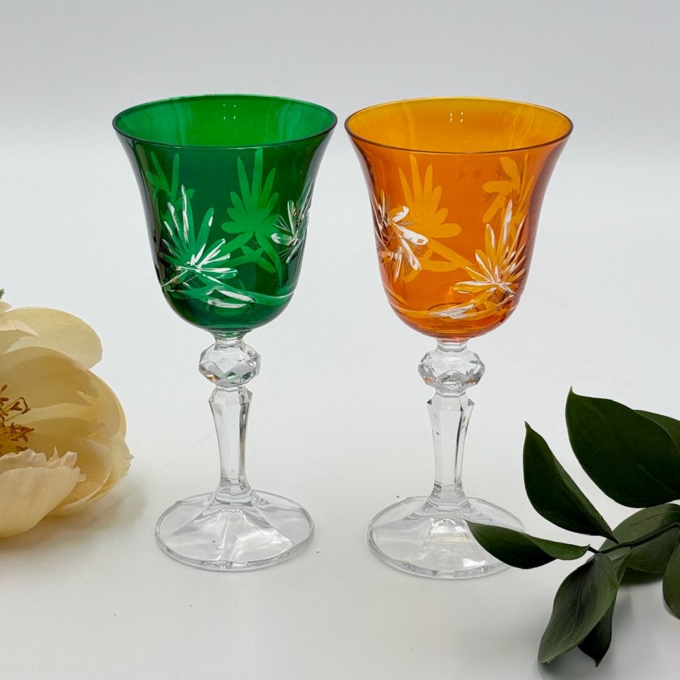 Бокалы тюльпан набор 2 шт 200 мл цветной хрусталь Германия