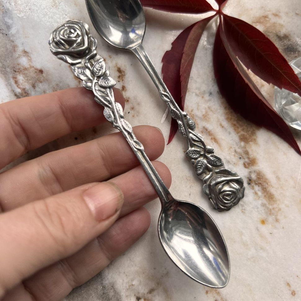 Ложка кофейная Роза 11 см мельхиор