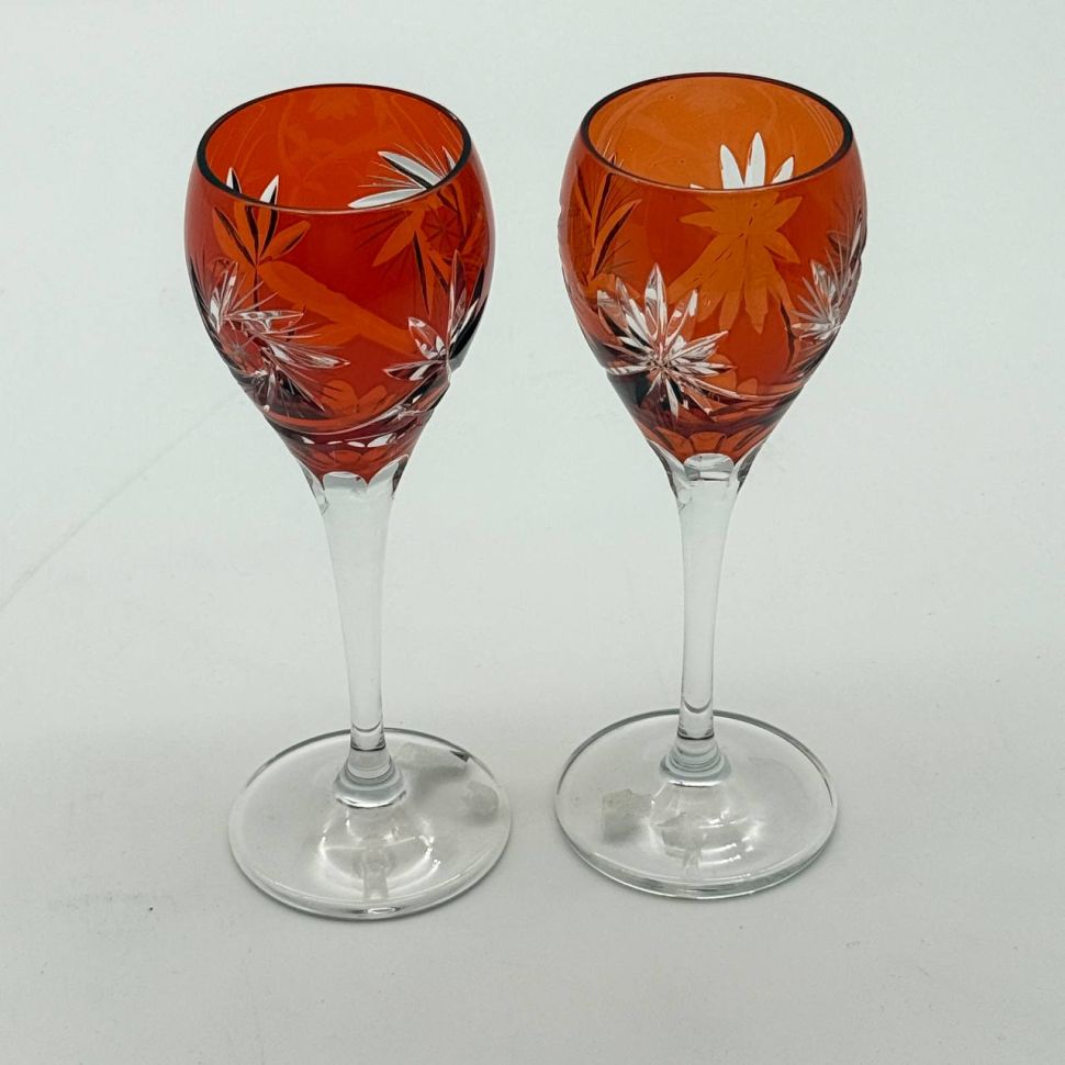 Рюмка набор 2 шт. 100 мл цветной хрусталь Германия 